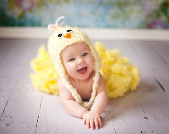 Knit Baby Chick Hat Pattern - Knit Chick Hat Pattern - Knit Easter Hat Pattern - Baby Chick Hat Knitting Pattern