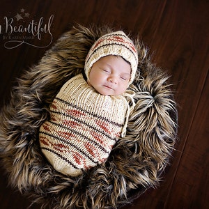 Knit Baby Cocoon Pattern Knit Baby Sleep Sack Pattern Knit Baby Sleep Cocoon Pattern Knit Baby Cocoon and Hat Set Pattern image 1