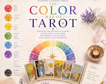 Tarot Colour Meanings Guide – Rider Waite Color Map (Digital Download)