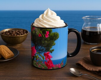 Floral Coffee Mug: Colorful Ceramic Accent Mug, Garden Lover Gift