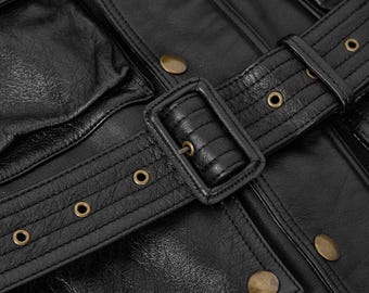 Handmade Cowhide Leather Motorcycle Jacket: Brad Pitt 'benjamin