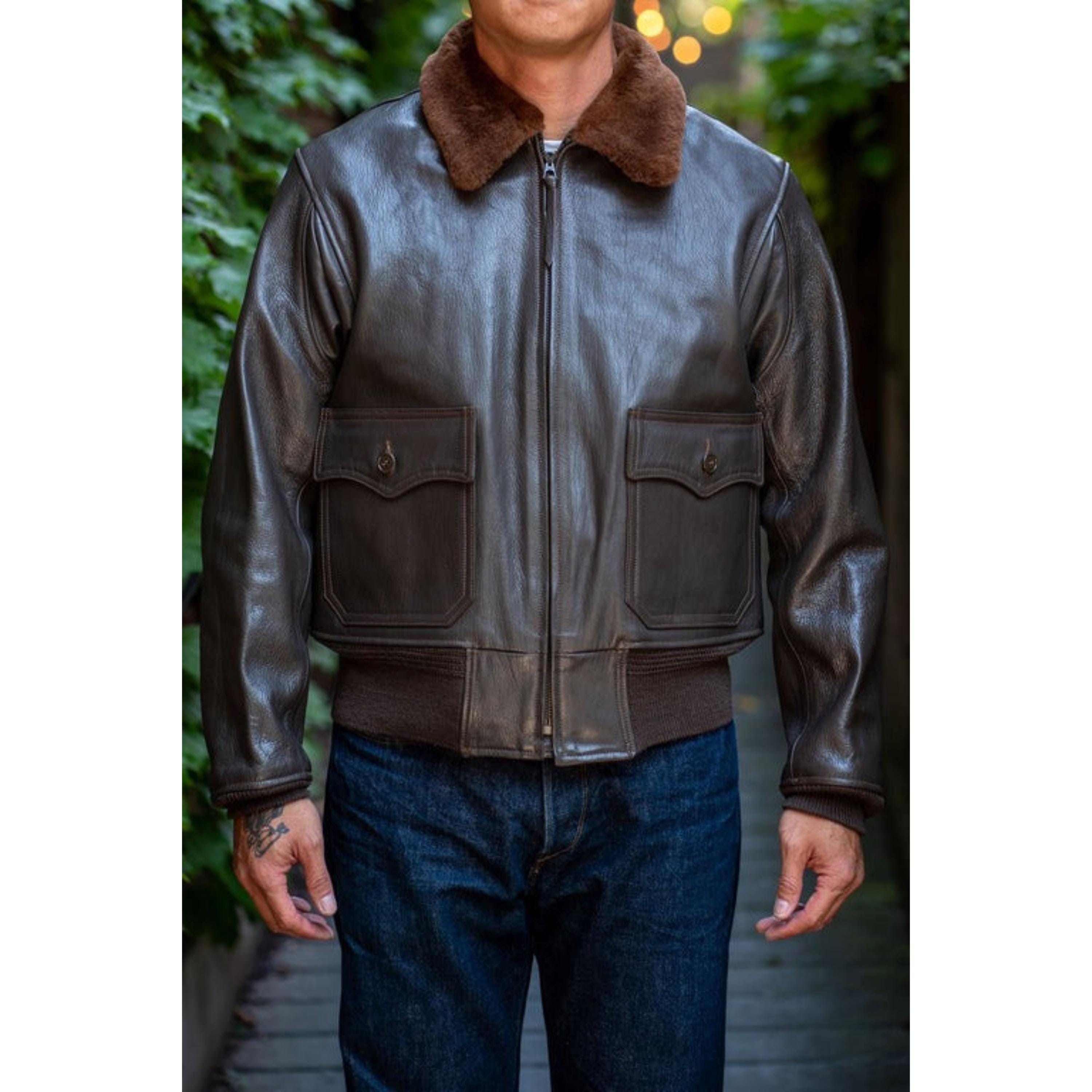 Handmade Cowhide Leather Aviator Jacket: Vintage Pilot Style With