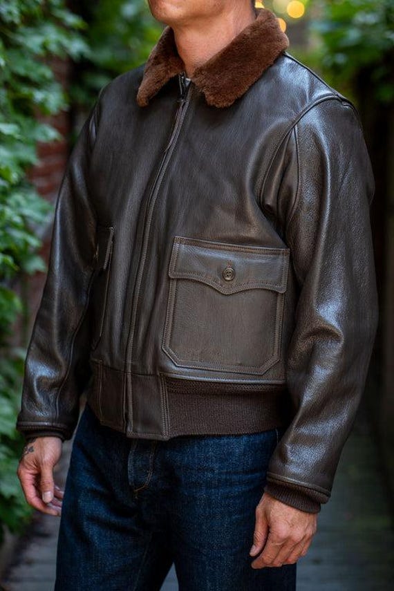 Handmade Cowhide Leather Aviator Jacket: Vintage Pilot Style With