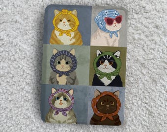 Portraits of the Cat with Scarves Kobo Clara Colour Case 2025 Clear Back Kobo Case with Strap Cute Cat Kindle Paperwhite Case for Cat Ladies