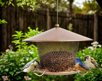 Squirrel-Proof Metal Bird Feeder | 3LBs Capacity, Garden Decor