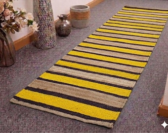 black & white geometric jute runner,Handwoven Geometric Hallway Runner, Modern Boho Farmhouse Rug, Scandinavian Minimalist Carpet