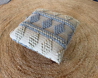 handmade footstool, Handmade Red Colour Footstool, Upholstered Pouf, Wooden Legs Stool, Living Room Decor