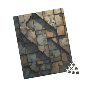 Modern Geometric Puzzle, Abstract Wall Art Puzzle, Mindful Activity, Unique Gift for Adults, Family Game Night Fun