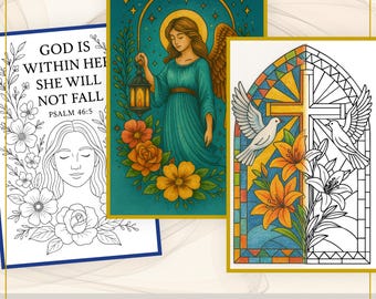 25 pagine da colorare con versetti della Bibbia per adulti / Libro da colorare cristiano stampabile / Citazioni ispiratrici delle Scritture