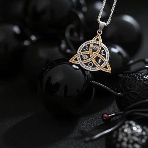 Celtic Knot Necklace | Triple Goddess Triquetra Pendant | Wiccan Pagan Amulet | Witchy Sterling Silver Jewelry | Spiritual Protection Gift