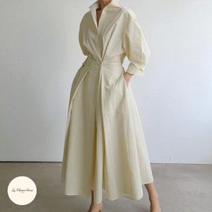 Button Up Midi Dress For Women&#39;s Clothing | Minimalist Long Shirt Dress | Collared Midi Dress | Casual Workwear & Evening Outfit
