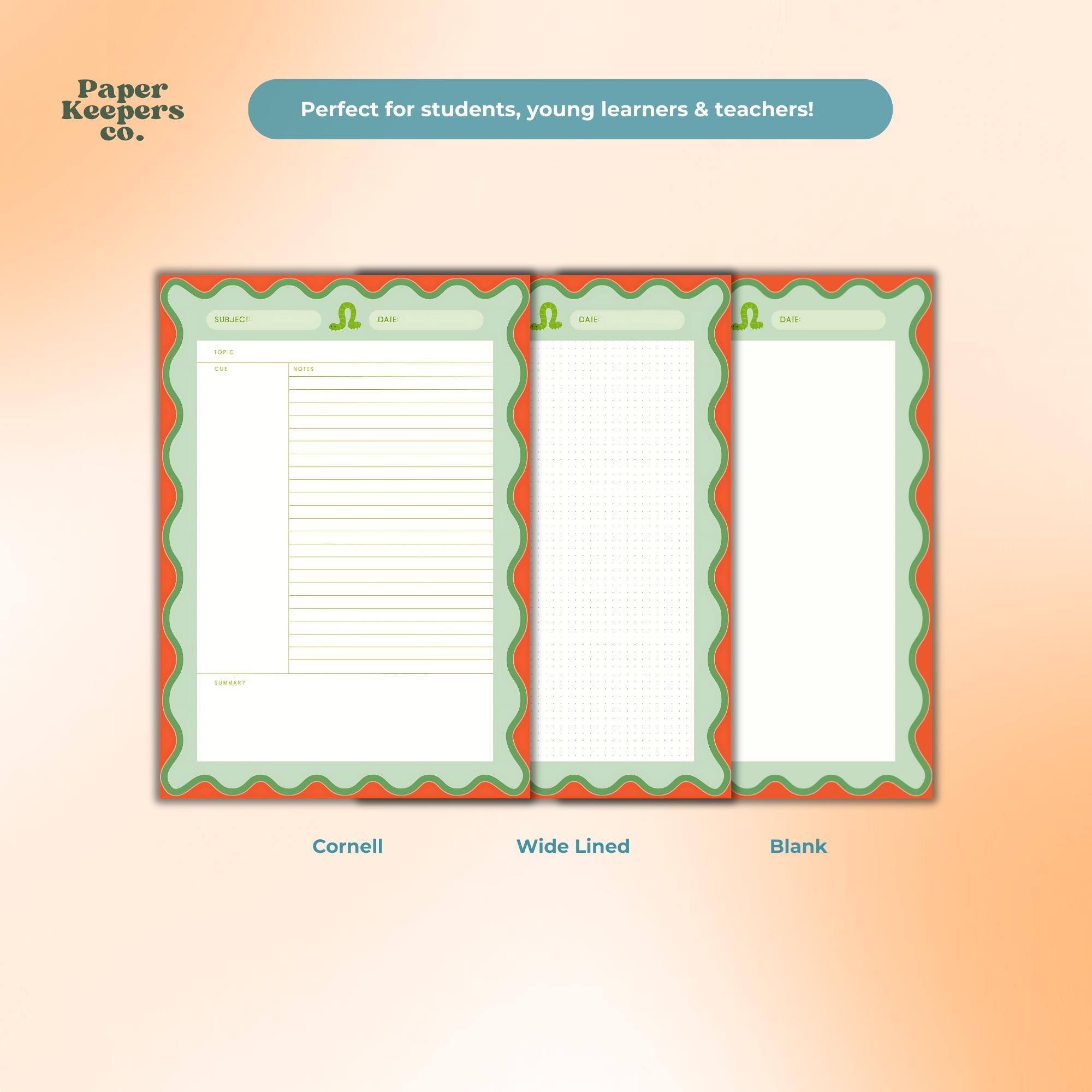 Study Notes Template, Printable Notebook Paper Pages, Cute Digital Page ...