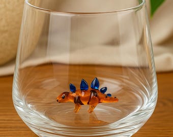 Dinosaur Glass Cup • Dino Figurine Drinkware for Kids