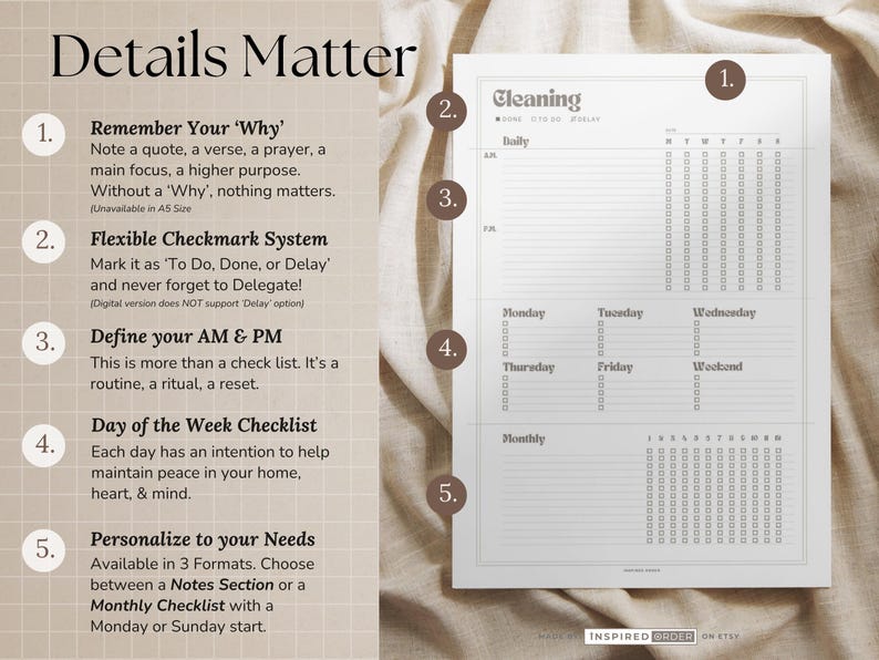 Weekly Home Cleaning Checklist | Instant Download | Cleaning Schedule ...