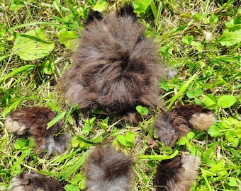 Rabbit Head Feet and Tail set - Black Lionhead