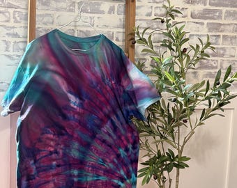 Gravity Ice Dyed Tie Dye T shirt Galactic Spiral