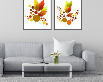 Bohobotanische muurkunstprints - minimalistische bladposterset - modern woondecoratie