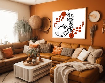 Boho Botanical Wall Art Prints | Minimalist Abstract Digital Download