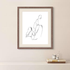Woman Touches Jesus Print: Minimalist Bible Art (Digital Download)