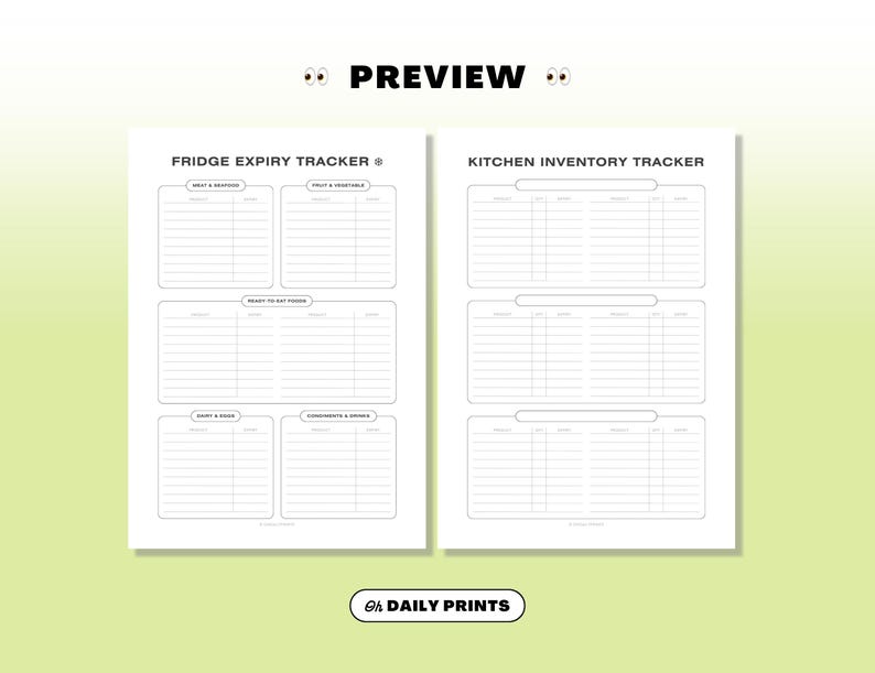 Kitchen Inventory Tracker: Custom Pantry, Freezer & Fridge Log ...