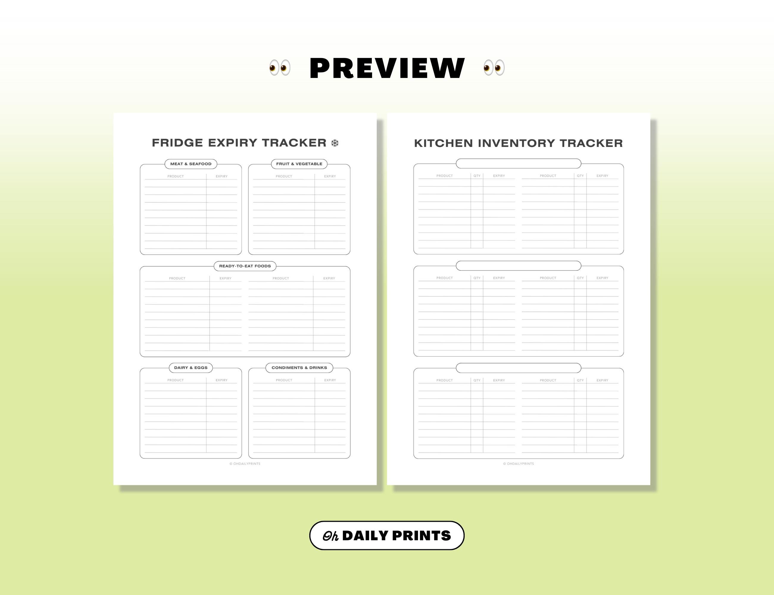 Kitchen Inventory Tracker Free Download Kitchen Inventory Tracker: Custom Pantry, Freezer & Fridge Log ...