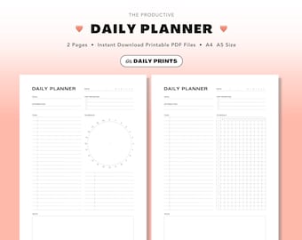 Daily Planner: Goal Tracker, Priorities, Productivity Schedule, Task List & Organisation (Printable PDF Download)
