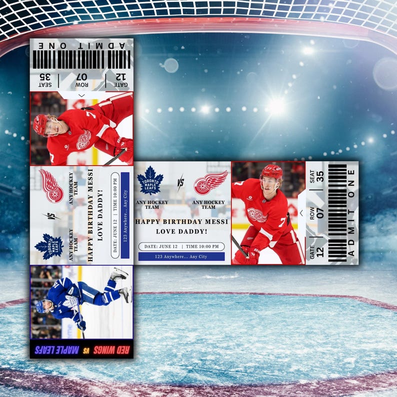 Customizable Hockey Ticket Template: Surprise Fan Gift (canva PDF) - Etsy