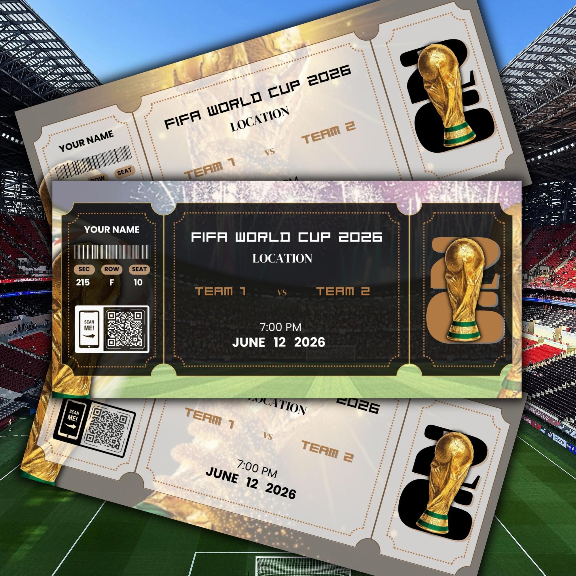 n*6様 FIFA World Cup 2026 記念チケット風プレート 日本v n*6様 FIFA