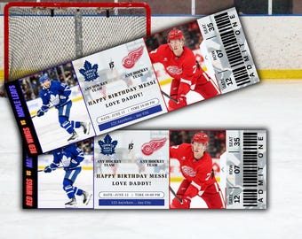 Customizable Hockey Ticket Template: Surprise Fan Gift (Canva PDF)