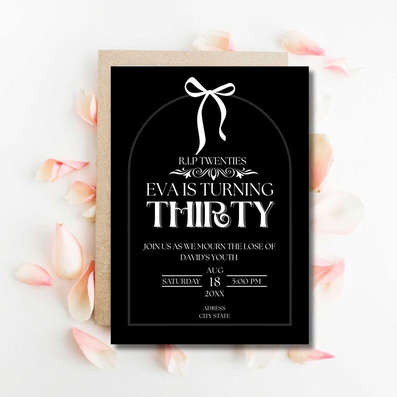 Death to My 20s Birthday Invitation, Funeral Style Invite (digital