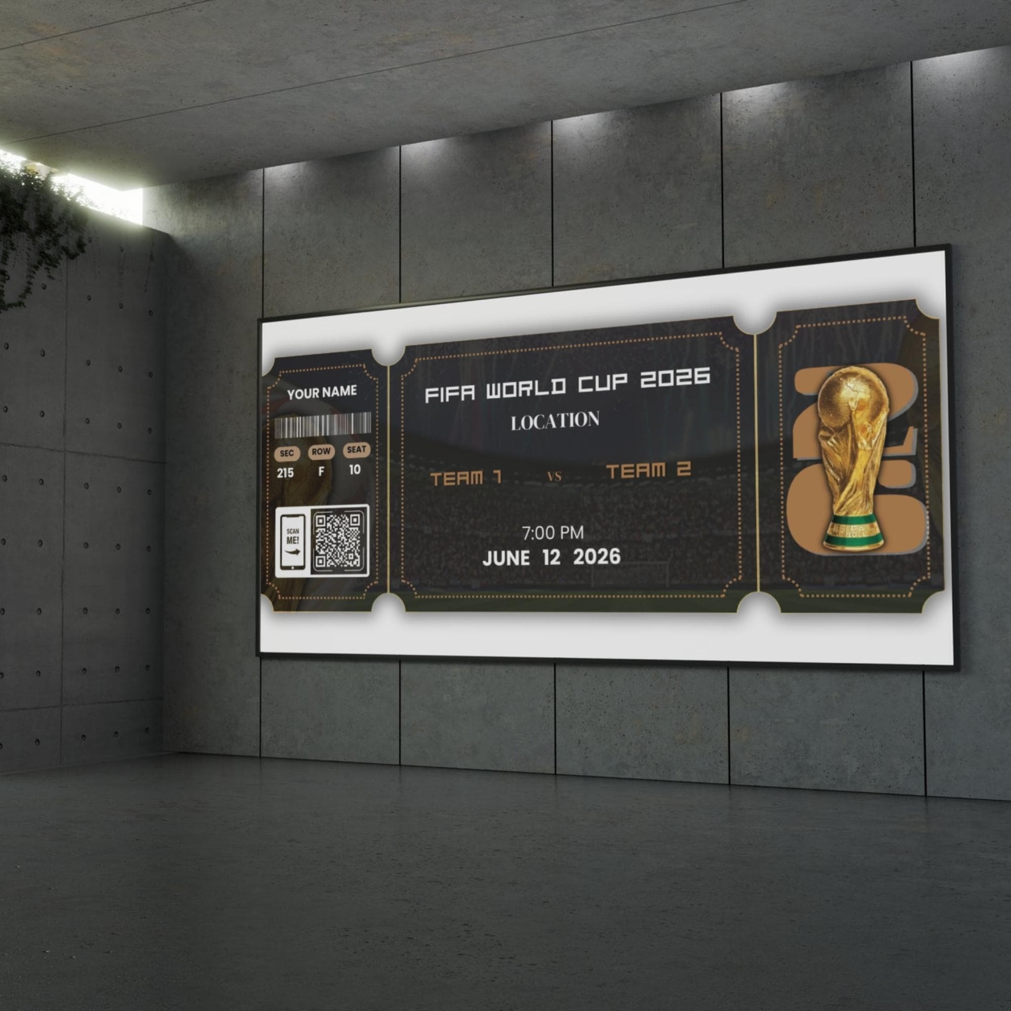 Custom World Cup 2026 Ticket | Editable Football Gift (digital