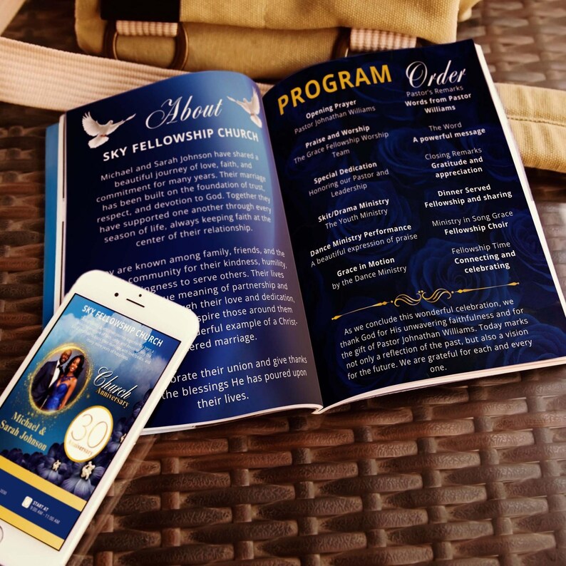 Editable Church Anniversary Program Brochure (digital Download) - Etsy