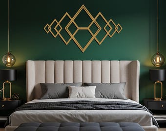Geometric Diamonds, Metal Wall Art, Modern Abstract Black Sculpture, Contemporary Home Decor, Artistic Accent Piece for Stylish Interiors