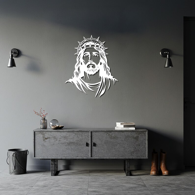 Jesus Christ Crown of Thorns Metal Wall Art, Christian Religious Decor ...