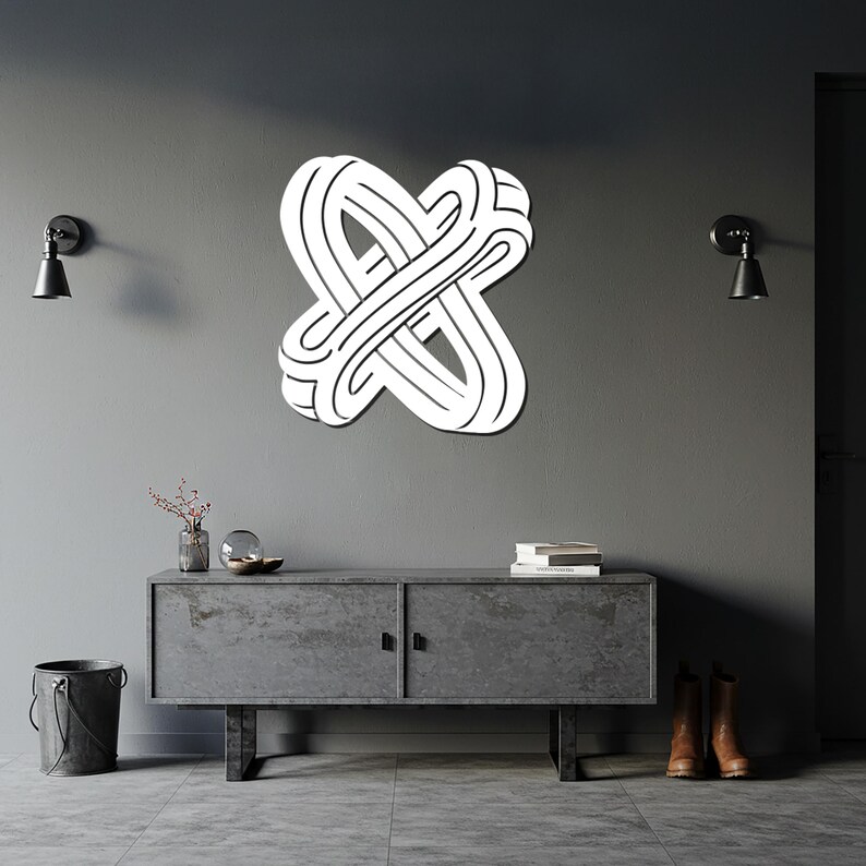 Abstract Infinity Loop Metal Wall Art, Modern Geometric Steel Sculpture ...