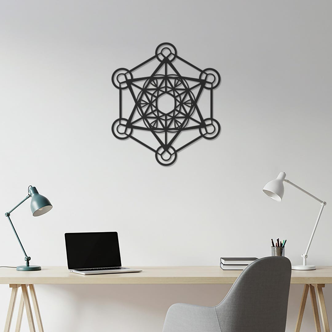 Sacred Geometry Metal Wall Art, Metatron Cube Inspired Wall Decor for ...