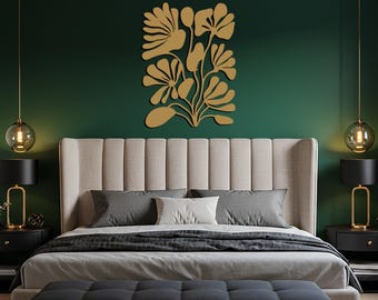 Abstract Floral Metal Wall Art, Modern White Flower Sculpture, Minimalist Nature-Inspired Decor for Living Room, Bedroom or Creative Spaces