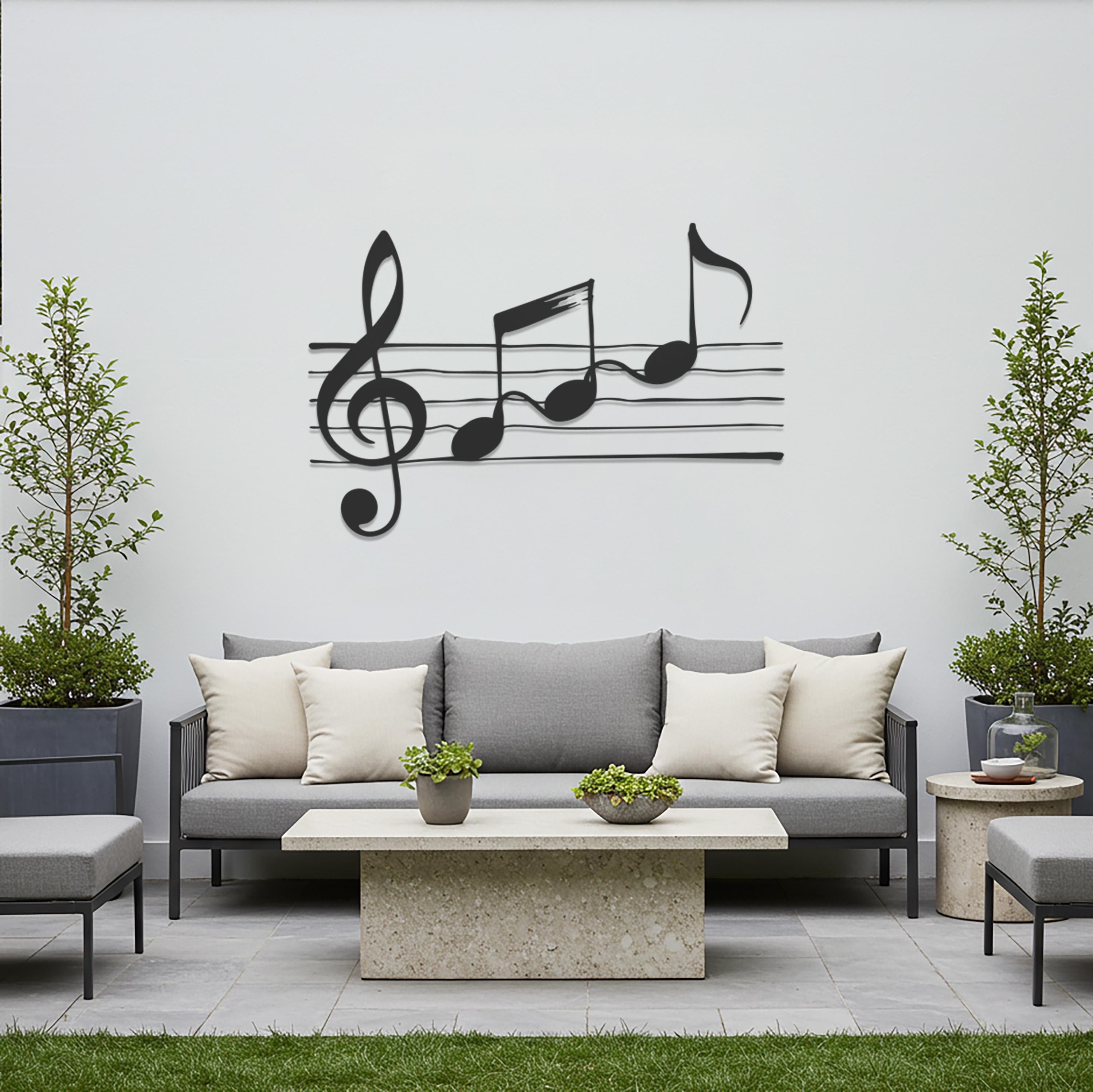 80’s ウォールデコ 音符 ファンシー Music Notes Metal Wall Art, Treble Clef Steel Decoration for