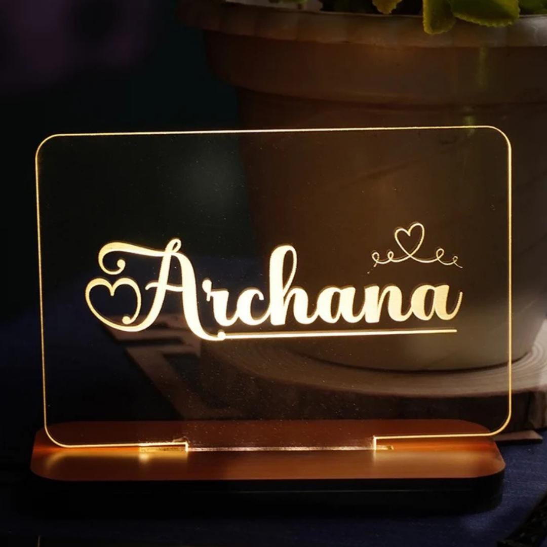 Custom Name LED Lamp | Personalized Birthday, Anniversary, Wedding Gift ...