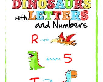 Aprende a dibujar dinosaurios con letras y números / Descarga digital