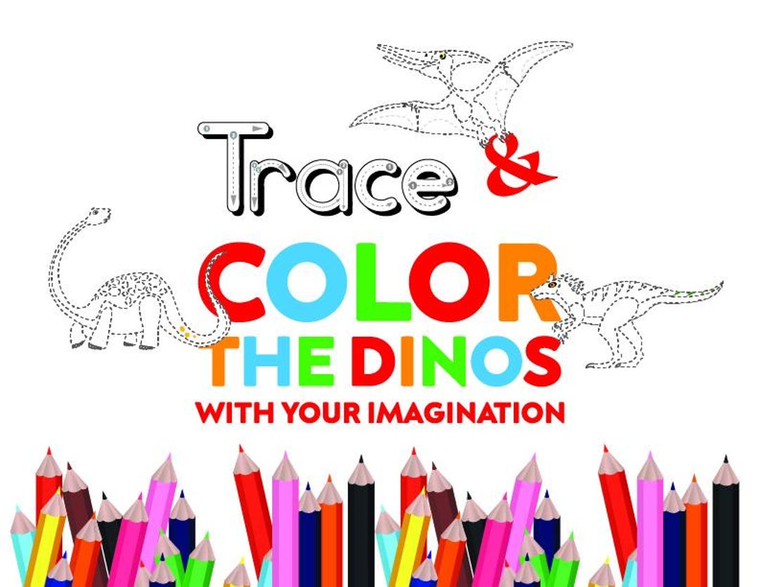 Dinosaur Tracing and Coloring Book | Handwriting Practice (instant ...