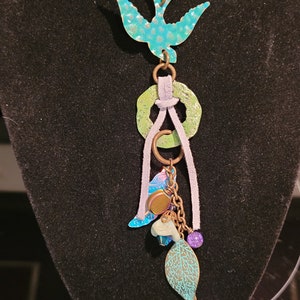 Soaring Swallow bird necklace, Woodland necklace, bird necklace, Swallow pendant, Bird pendant