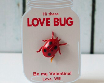 Love Bug Valentine - Printable Valentine - Editable Valentine - Valentine's Day Card - Kids Valentines - Boys Valentine - Girls Valentine