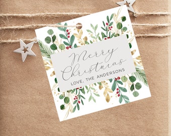 Printable Christmas Gift Tags - Printable Gift Tags - Editable Gift Tags - Instant Download - Floral Christmas Tag