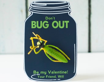 Bug Valentine - Kids Valentines - Personalized Class Valentines - Non Candy Valentines