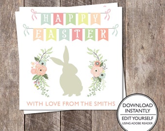 Easter Gift Tag - Happy Easter Tag - Easter Bunny Tag - Personalized Easter Gift Tags