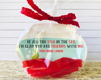 Fish Bowl Valentine//Custom//Instant Download//Editable//Of all the fish in the sea//candy fish//goldfish//kids valentines//fish valentine