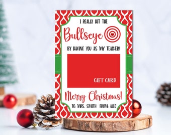 Bullseye Gift Card Holder - Teacher Christmas Gift - On Target Teacher Gift Card Holder - Teacher Holiday Gift - Last Minute