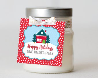 Personalized Neighbor Editable Holiday Gift Tags - Christmas Gift Tags - For Neighbors - Christmas Stickers