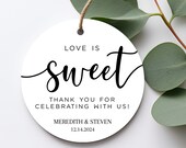 Love is Sweet Favor Tag - Wedding Party Favor - Wedding Favor Tag - Wedding Sticker -Printable - Editable